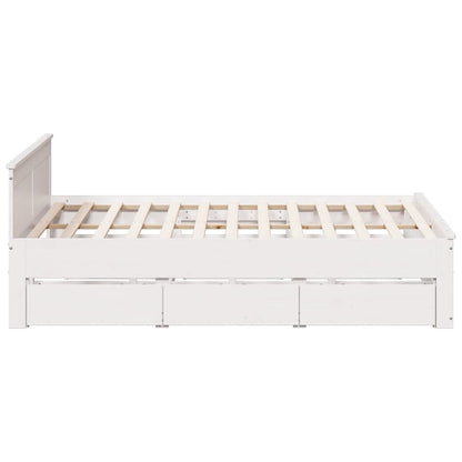 Giroletto senza Materasso con Testiera Bianco 200x200 cm Pino