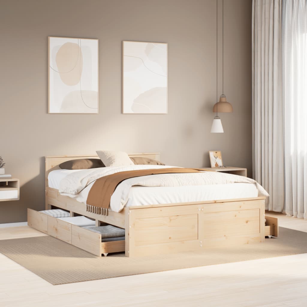 Giroletto senza Materasso con Testata 150x200 cm Massello Pino