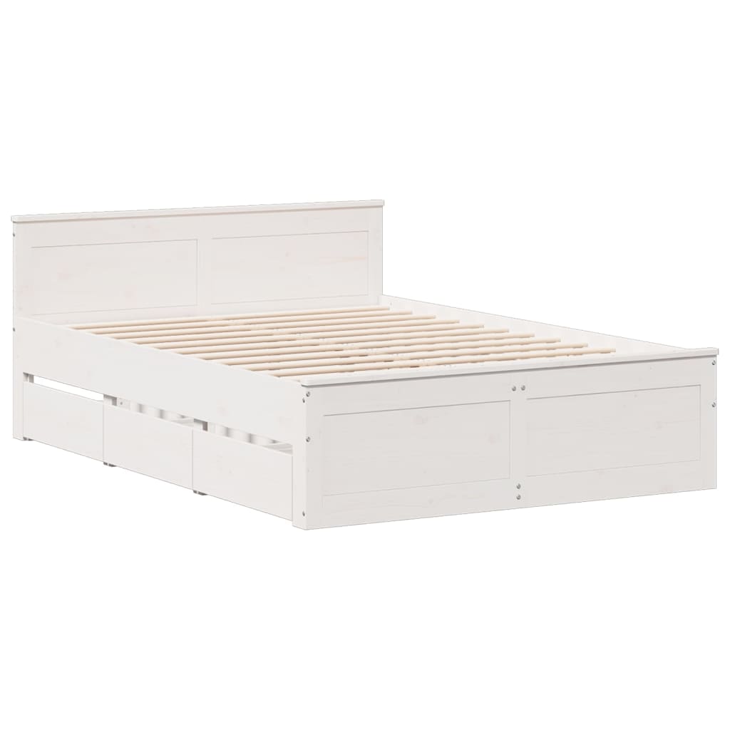 Giroletto senza Materasso con Testata Bianco 150x200 cm Pino