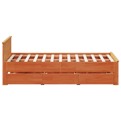 Giroletto senza Materasso con Testata Marrone Cera 150x200 Pino