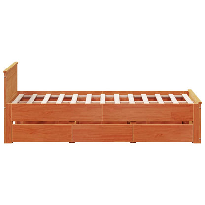 Giroletto senza Materasso con Testata Marrone Cera 120x200 Pino