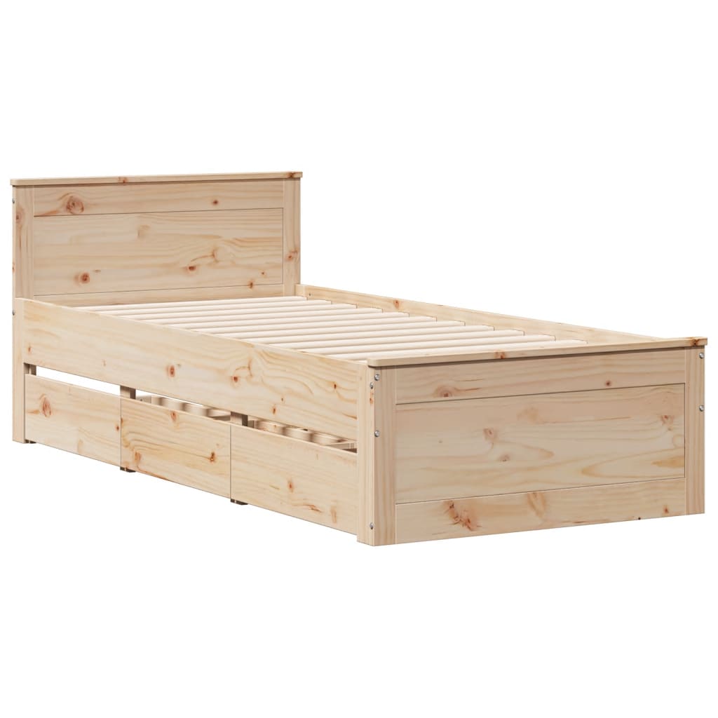 Giroletto senza Materasso con Testiera 90x200 cm Massello Pino
