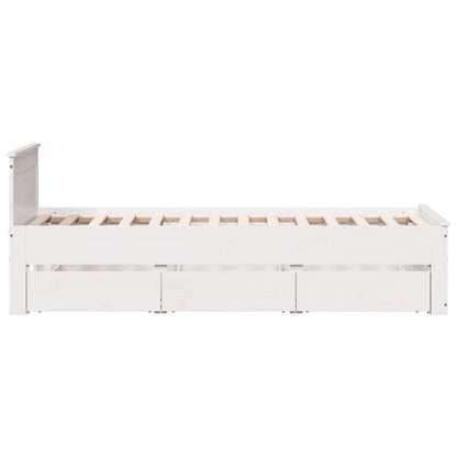 Giroletto senza Materasso con Testiera Bianco 90x200 cm Pino