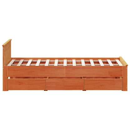 Giroletto senza Materasso con Testata Marrone Cera 135x190 Pino