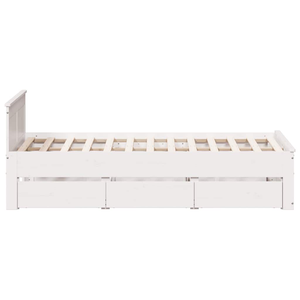 Giroletto senza Materasso con Testata Bianco 120x190 cm Pino