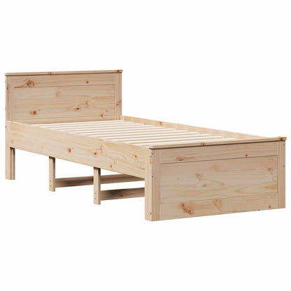 Giroletto senza Materasso con Testiera 75x190 cm Massello Pino