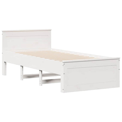 Giroletto senza Materasso con Testiera Bianco 75x190 cm Pino