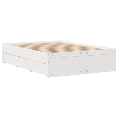 Giroletto senza Materasso con Cassetti Bianco 150x200 cm Pino