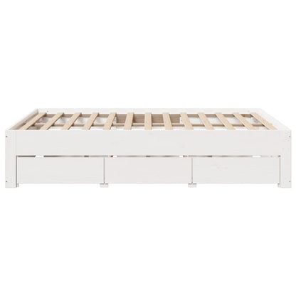 Giroletto senza Materasso con Cassetti Bianco 140x200 cm Pino