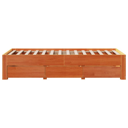 Giroletto senza Materasso con Cassetti Marrone Cera 100x200 cm