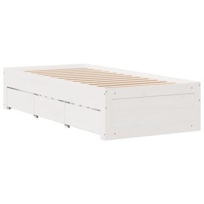 Giroletto senza Materasso con Cassetti Bianco 90x200 cm Pino