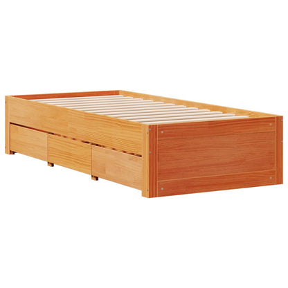 Giroletto senza Materasso con Cassetti Marrone Cera 90x200 cm