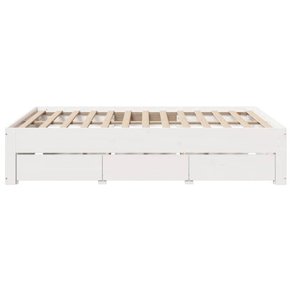 Giroletto senza Materasso con Cassetti Bianco 140x190 cm Pino