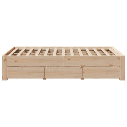 Giroletto senza Materasso con Cassetti 135x190 cm Massello Pino