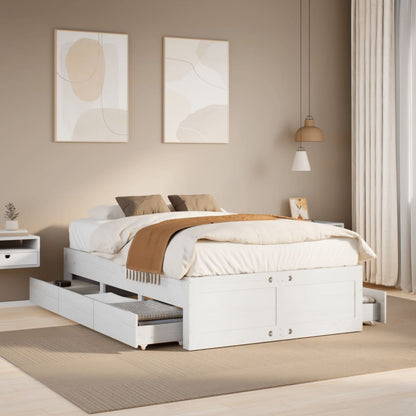 Giroletto senza Materasso con Cassetti Bianco 135x190 cm Pino