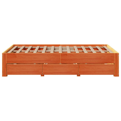 Giroletto senza Materasso con Cassetti Marrone Cera 135x190 cm