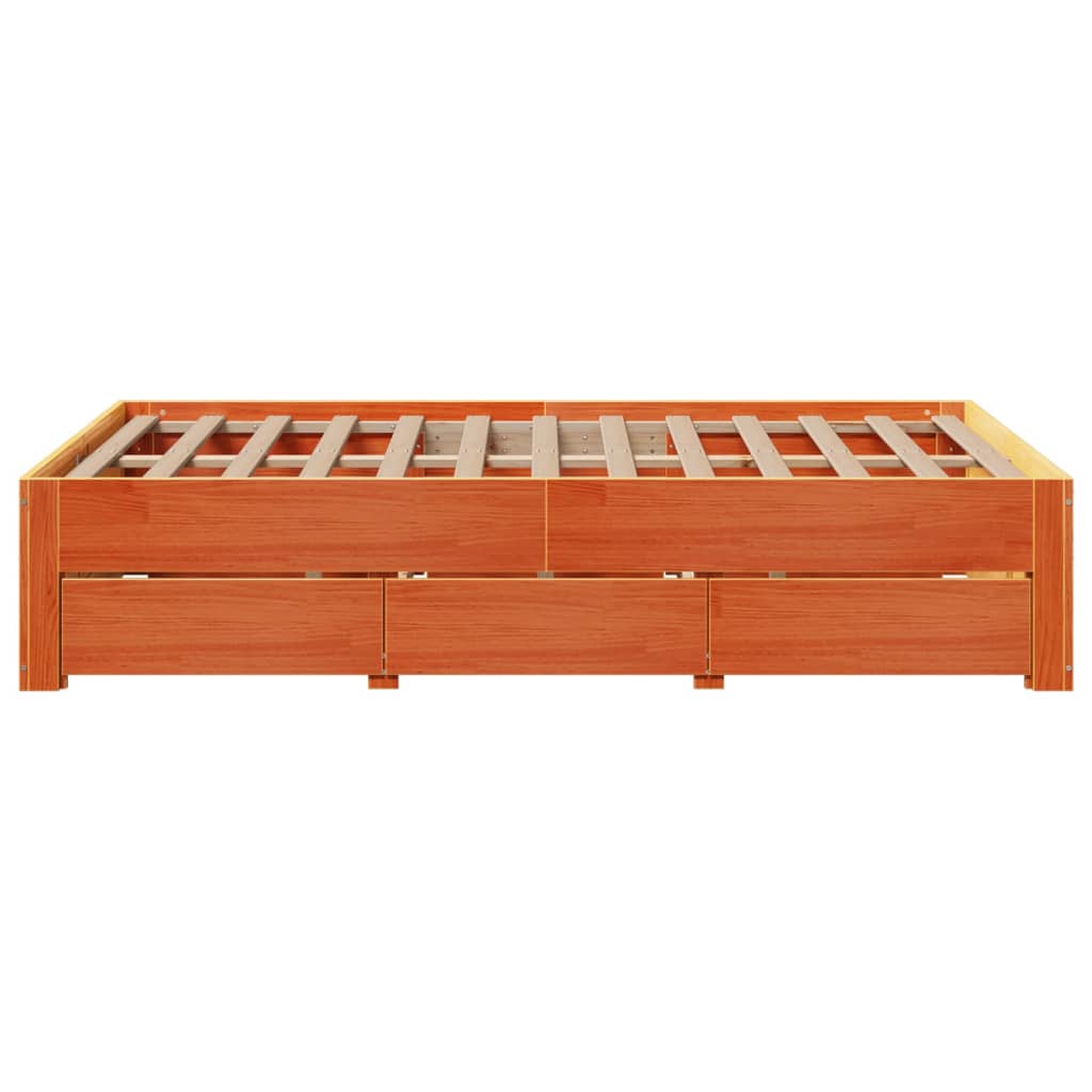 Giroletto senza Materasso con Cassetti Marrone Cera 120x190 cm
