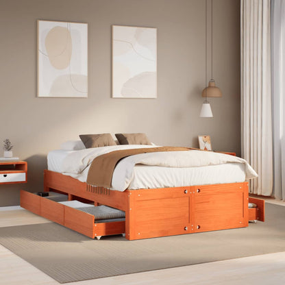 Giroletto senza Materasso con Cassetti Marrone Cera 120x190 cm