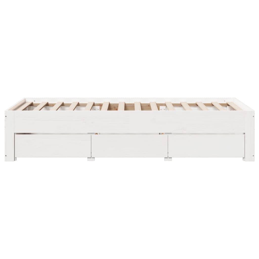 Giroletto senza Materasso con Cassetti Bianco 90x190 cm Pino