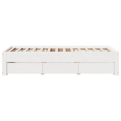 Giroletto senza Materasso con Cassetti Bianco 90x190 cm Pino