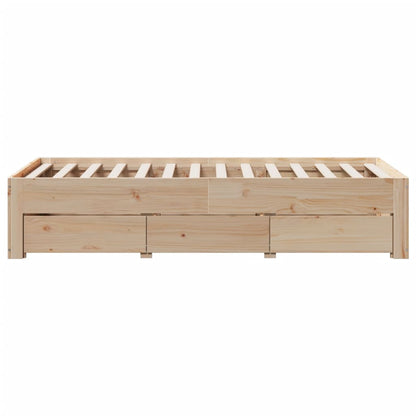 Giroletto senza Materasso con Cassetti 75x190 cm Massello Pino