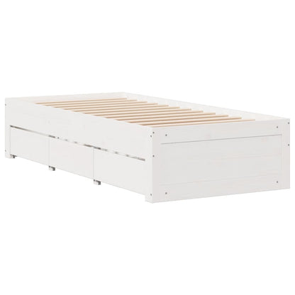 Giroletto senza Materasso con Cassetti Bianco 75x190 cm Pino