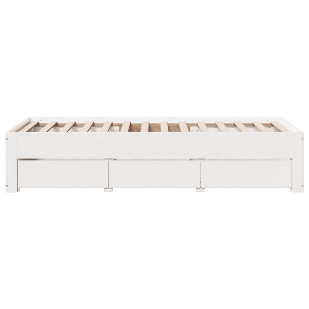 Giroletto senza Materasso con Cassetti Bianco 75x190 cm Pino