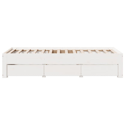 Giroletto senza Materasso con Cassetti Bianco 75x190 cm Pino
