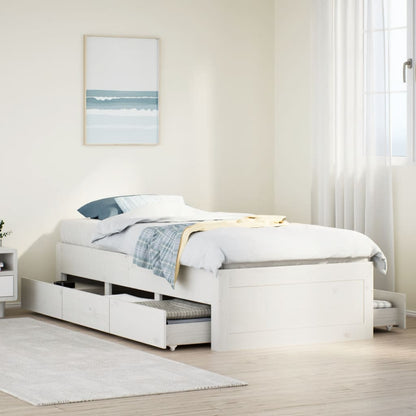 Giroletto senza Materasso con Cassetti Bianco 75x190 cm Pino