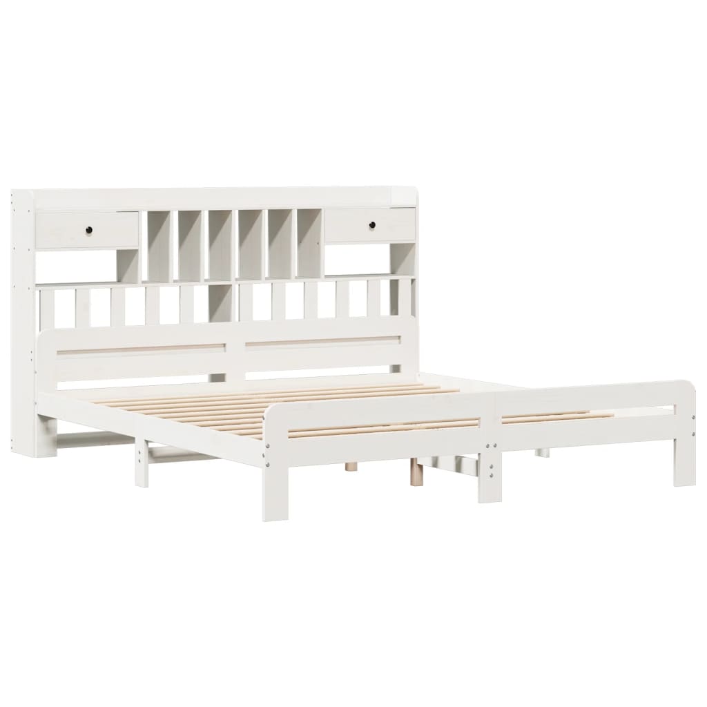 Giroletto con Libreria senza Materasso 180x200 cm in Legno Pino