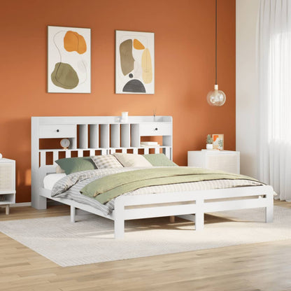 Giroletto con Libreria senza Materasso 180x200 cm in Legno Pino