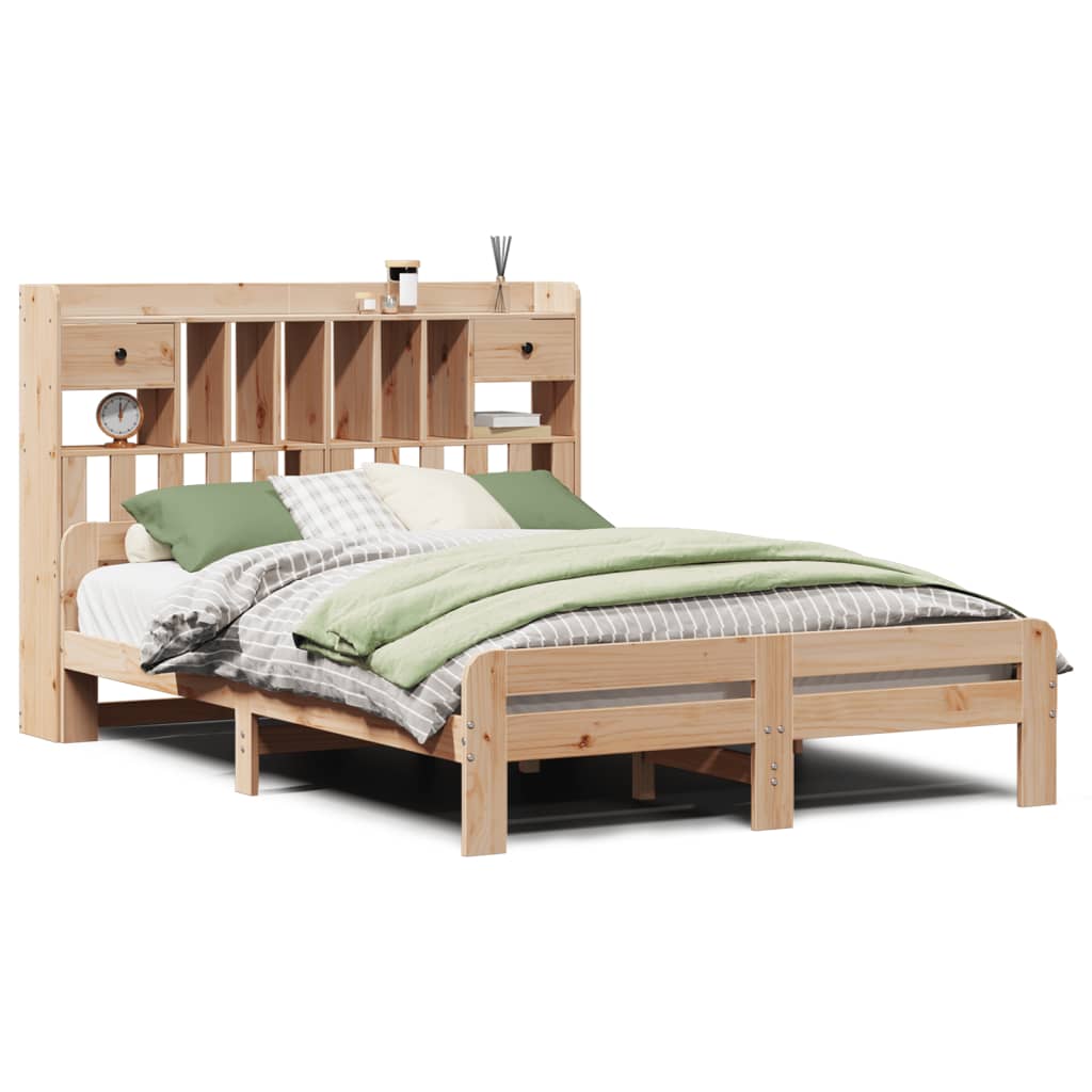 Letto Libreria senza Materasso 160x200 cm in Legno di Pino