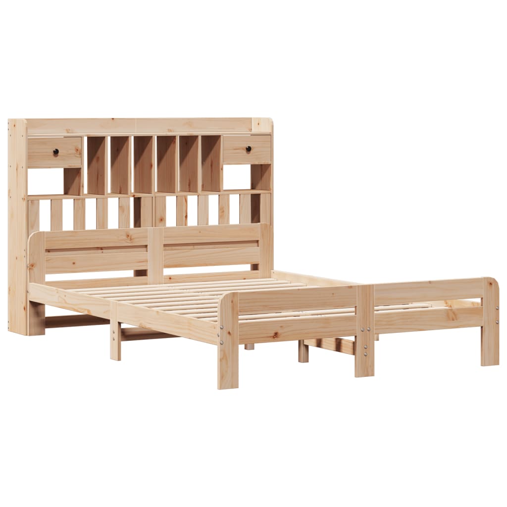 Letto Libreria senza Materasso 160x200 cm in Legno di Pino