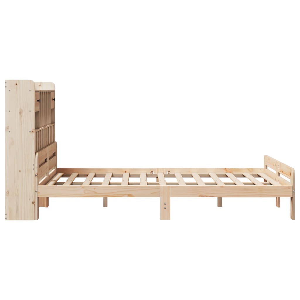 Letto Libreria senza Materasso 160x200 cm in Legno di Pino