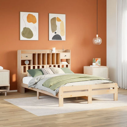 Letto Libreria senza Materasso 160x200 cm in Legno di Pino