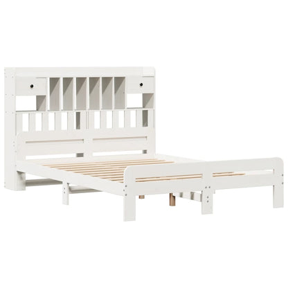 Letto Libreria senza Materasso Bianco 160x200 cm Legno di Pino