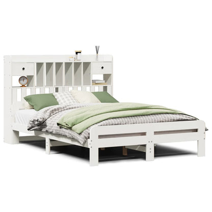 Letto Libreria senza Materasso Bianco 150x200 cm Legno di Pino