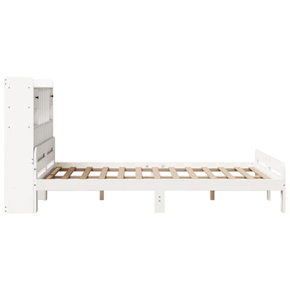 Letto Libreria senza Materasso Bianco 140x190 cm Legno di Pino