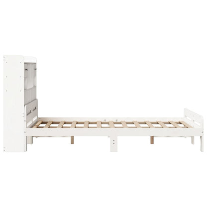 Letto Libreria senza Materasso Bianco 135x190 cm Legno di Pino
