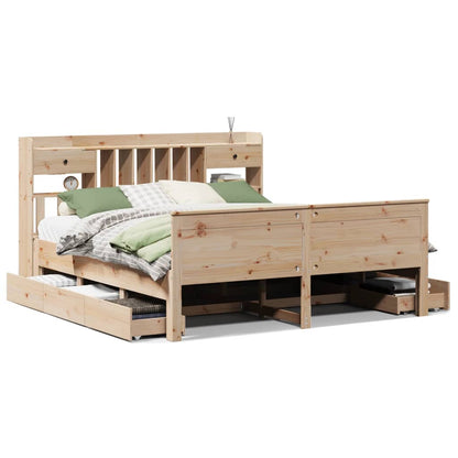 Letto Libreria senza Materasso 180x200 cm in Legno di Pino