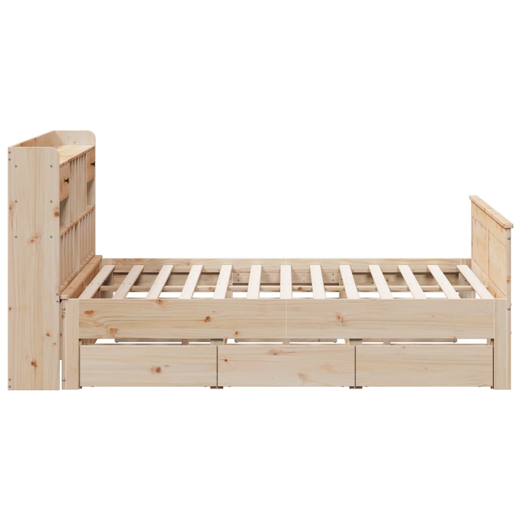 Letto Libreria senza Materasso 180x200 cm in Legno di Pino
