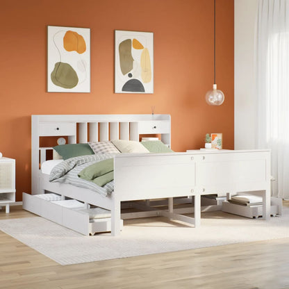 Giroletto con Libreria senza Materasso 180x200 cm in Legno Pino