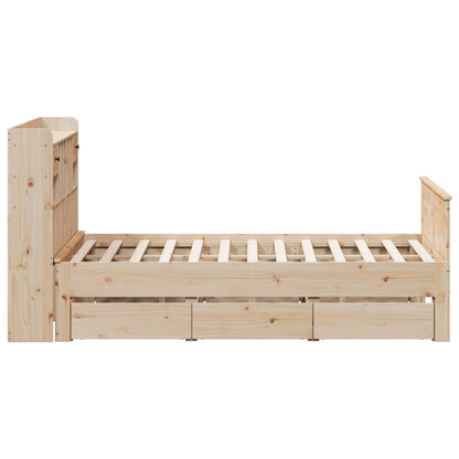 Letto Libreria senza Materasso 150x200 cm in Legno di Pino