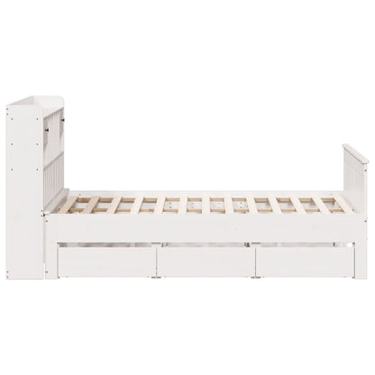 Letto Libreria senza Materasso Bianco 150x200 cm Legno di Pino