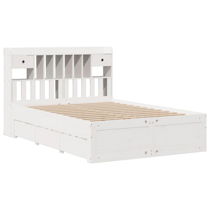 Letto Libreria senza Materasso Bianco 160x200 cm Legno di Pino
