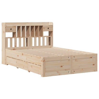Letto Libreria senza Materasso 150x200 cm in Legno di Pino