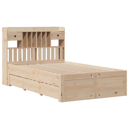 Letto Libreria senza Materasso 135x190 cm in Legno di Pino