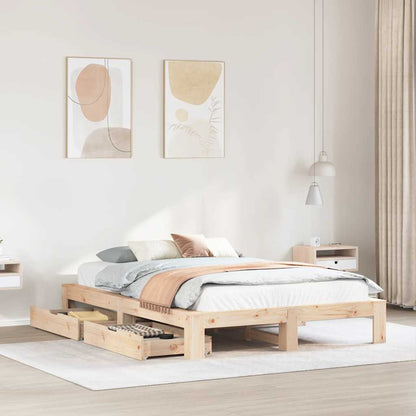 Letto senza Materasso 150x200 cm in Legno Massello di Pino