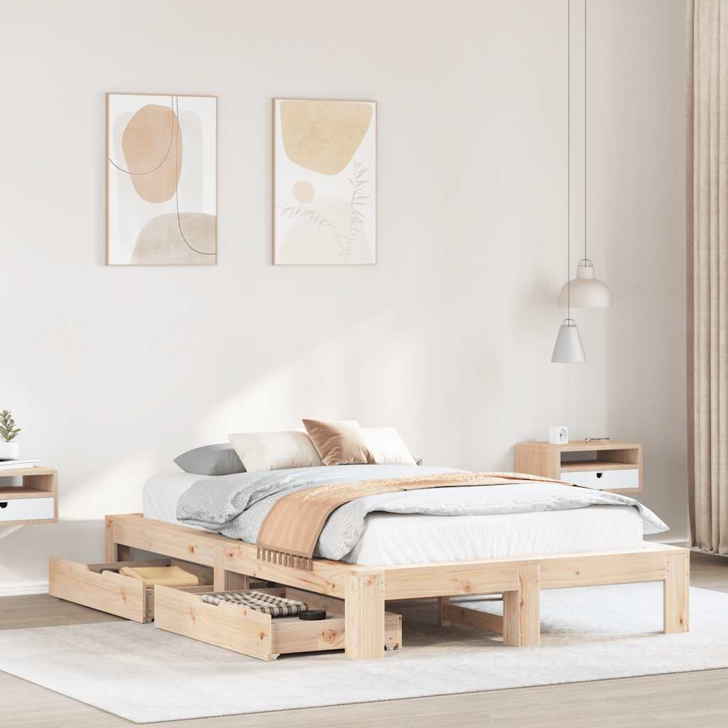 Giroletto senza Materasso 120x190 cm in Legno Massello di Pino