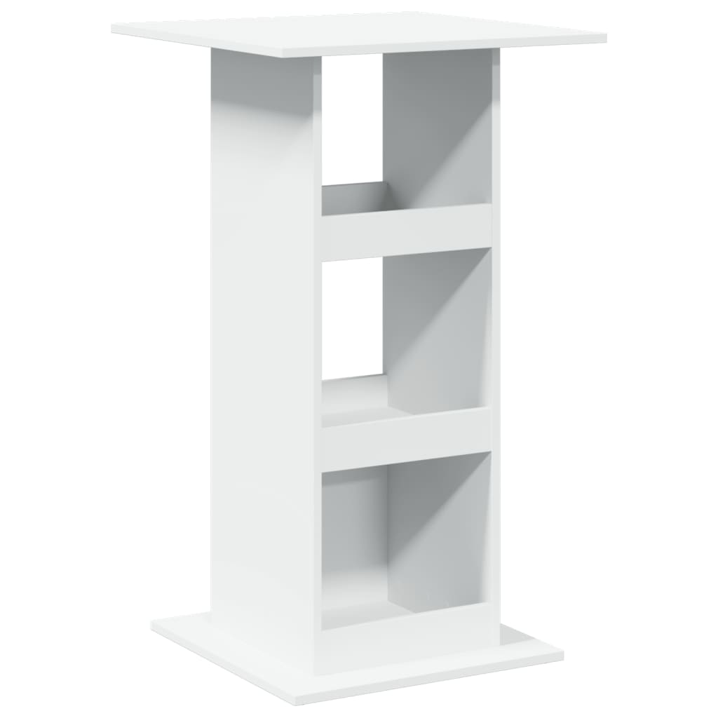 Tavolo Bar con Portaoggetti Bianco 60x60x102 cm in Truciolato